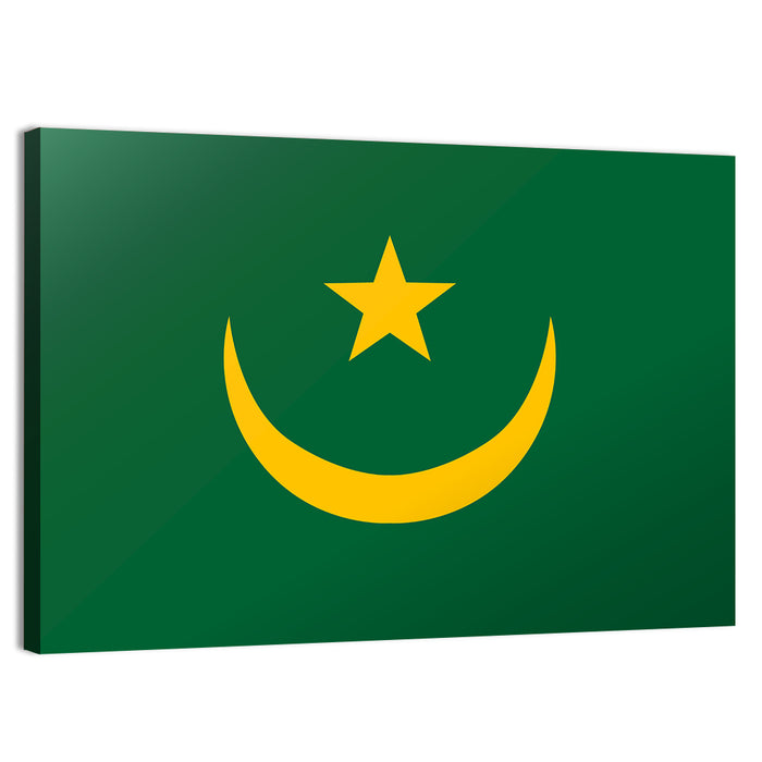 Flag of Mauritania Wall Art as a canvas print