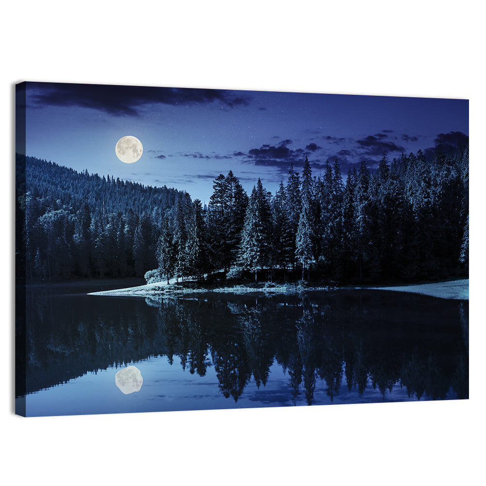 Moonlit Pine Lake Wall Art