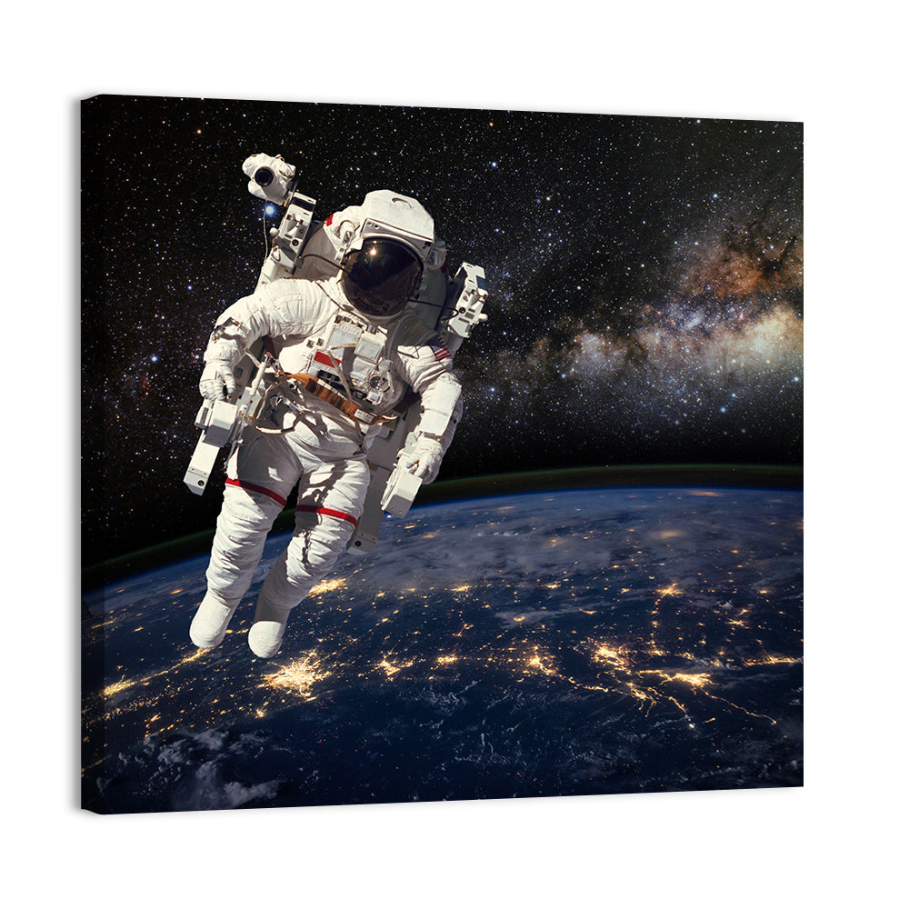 Astronaut Above Earth Horizon Wall Art