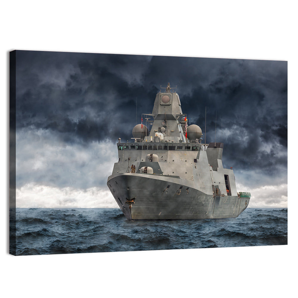 Frigate in Stormy Sea Wall Art