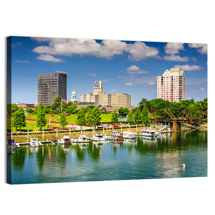 Augusta Canal Skyline Wall Art as a canvas print