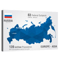 Geometric Map of Russia Wall Art