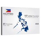 Philippines Map Infographic Wall Art