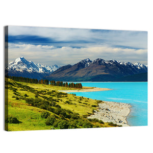 Mount Cook & Pukaki Lake In New Zealand Wall Art