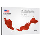 Malaysia Geometric Map Wall Art