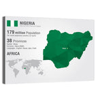 Geometric Map of Nigeria Wall Art