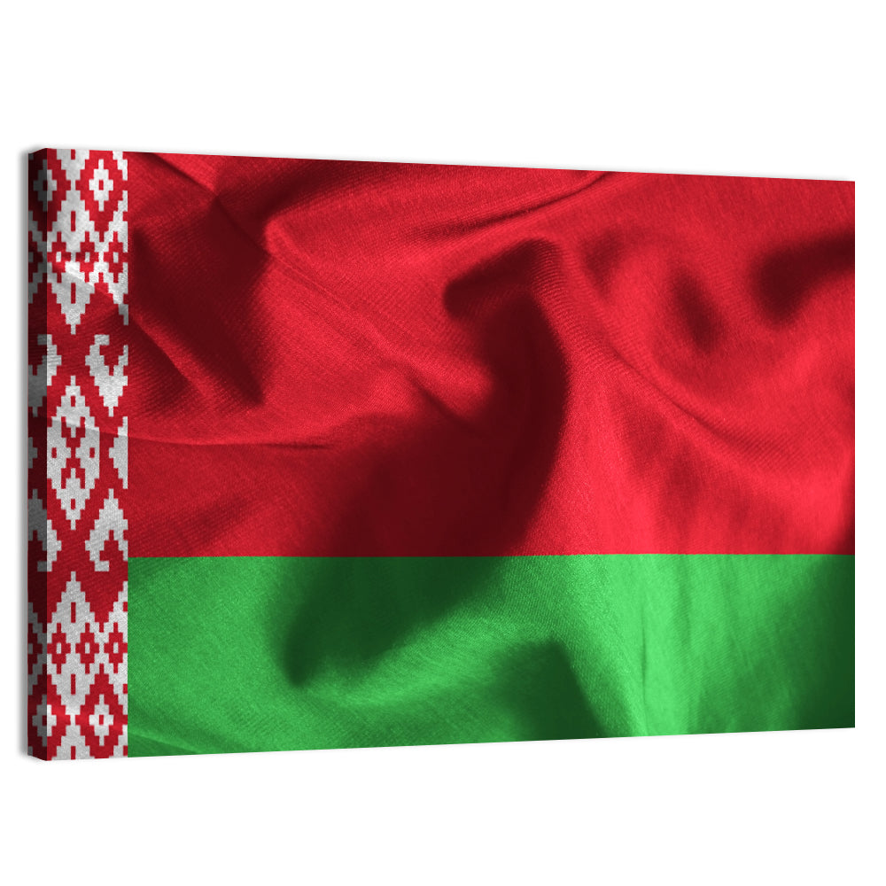 Waving Flag of Belarus Wall Art, canvas print, landscape