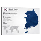 South Korea Infographic Map Wall Art