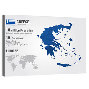Greece Map Wall Art
