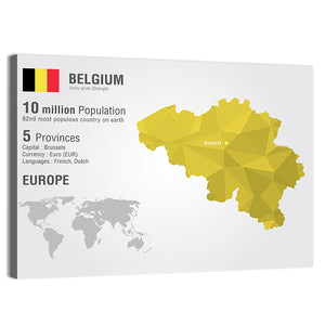 Belgium Map Wall Art