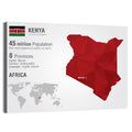 Geometric Map of Kenya Wall Art