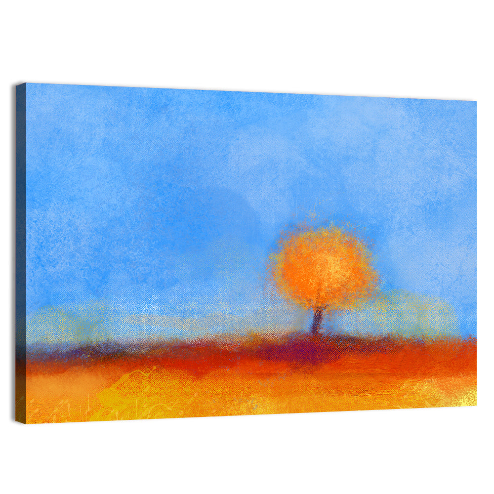 Golden Hour Lone Tree Wall Art, canvas print, landscape
