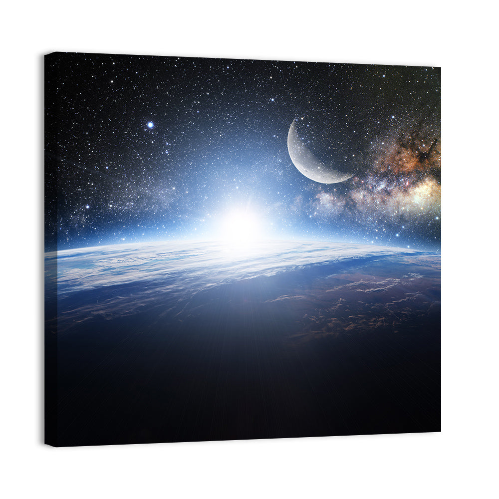Sunrise Over Earth from Space Wall Art