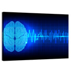 Glowing Brain Wave Visualization Wall Art