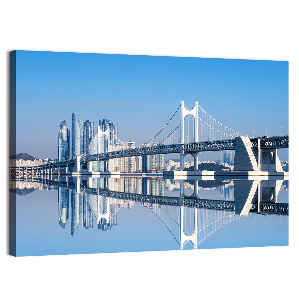 Gwangan Bridge Busan Skyline Wall Art, canvas print, landscape