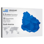 Uruguay Geometric Map Wall Art