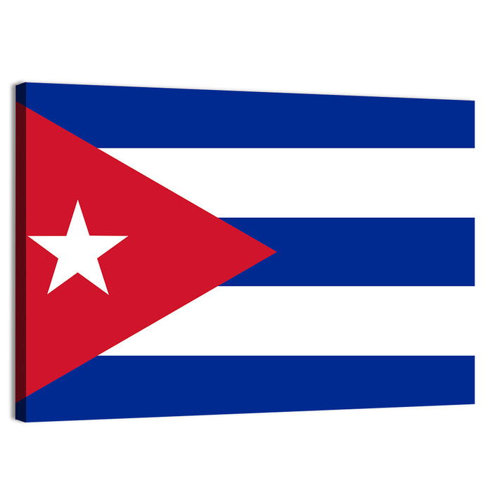 Cuban National Flag Wall Art as a canvas print