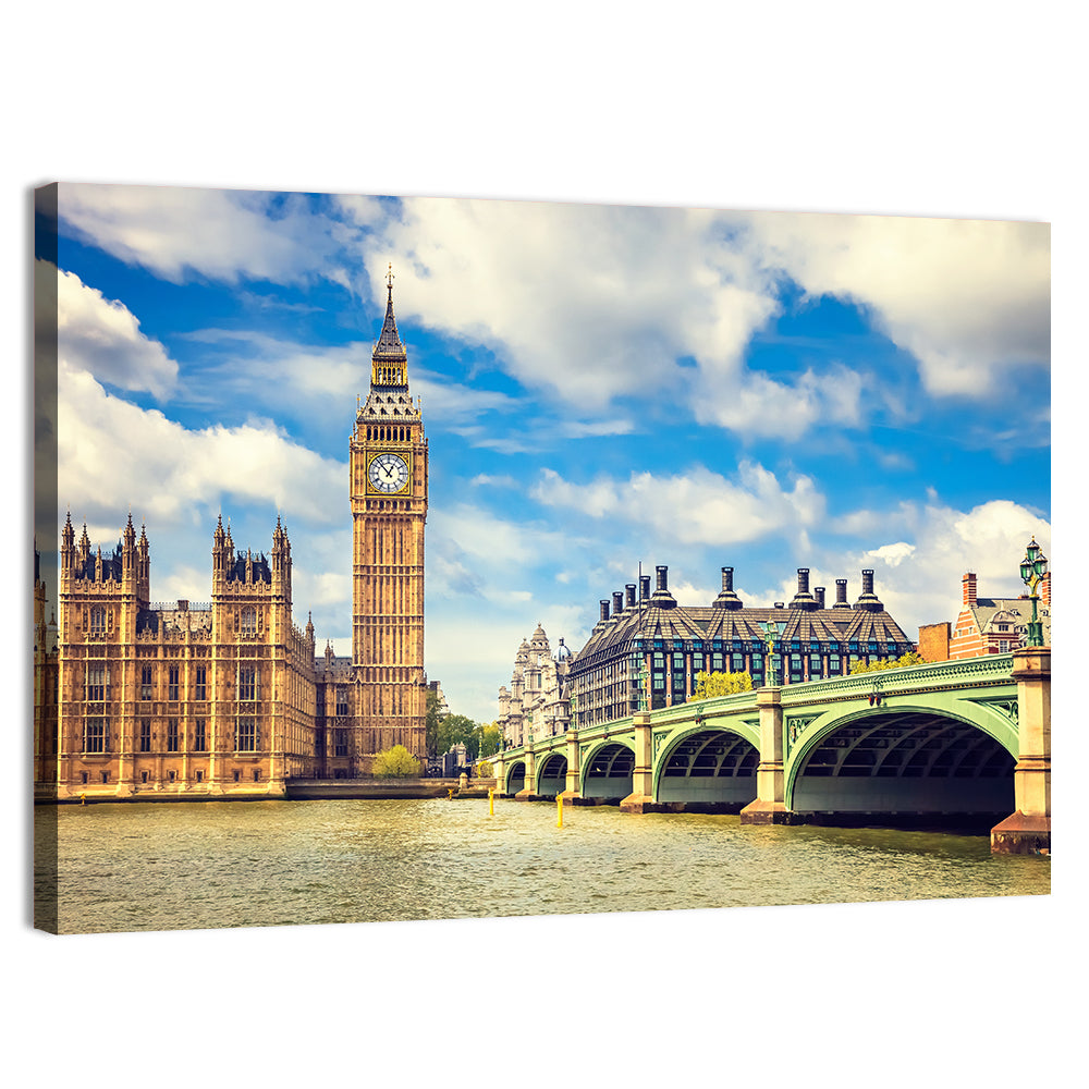 Big Ben and Westminster Bridge, London Wall Art, canvas print, landscape