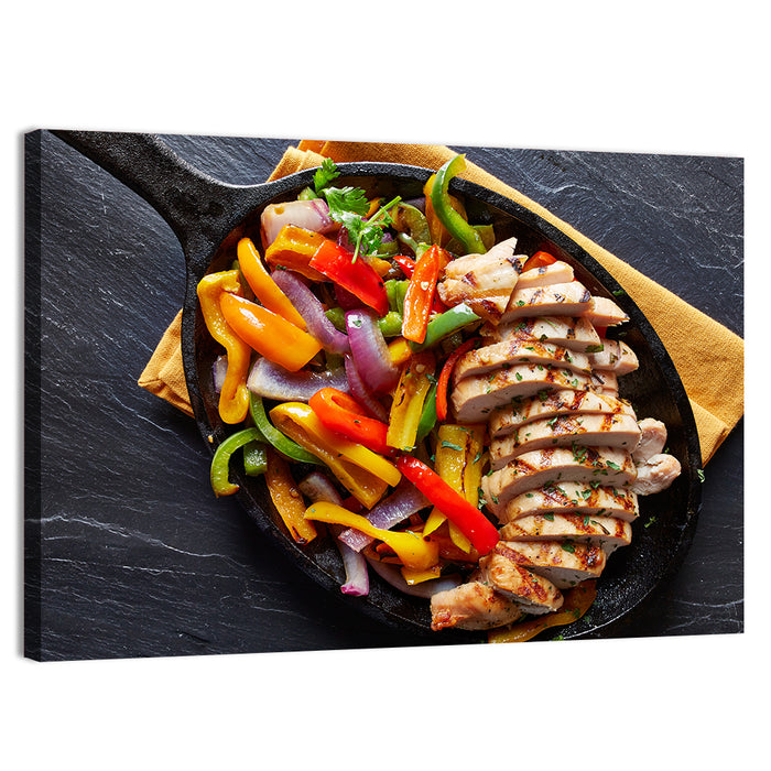 Mexican Grilled Chicken Fajitas Wall Art as a canvas print