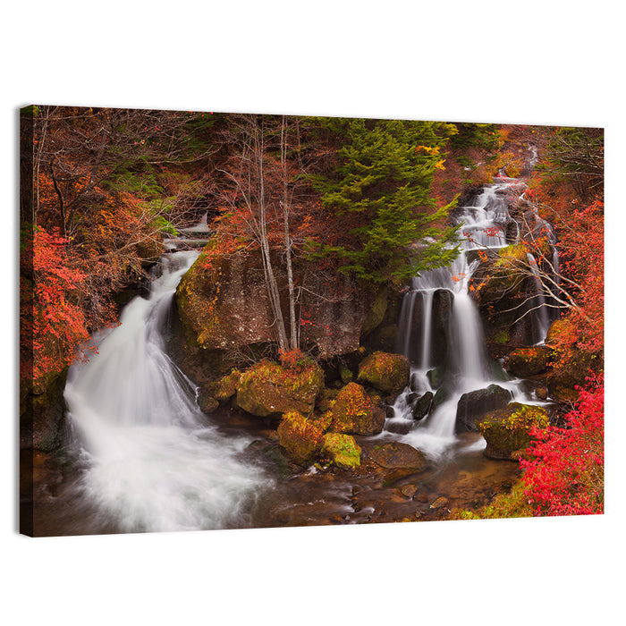 Ryuzu Falls, Nikko Japan Wall Art as a canvas print