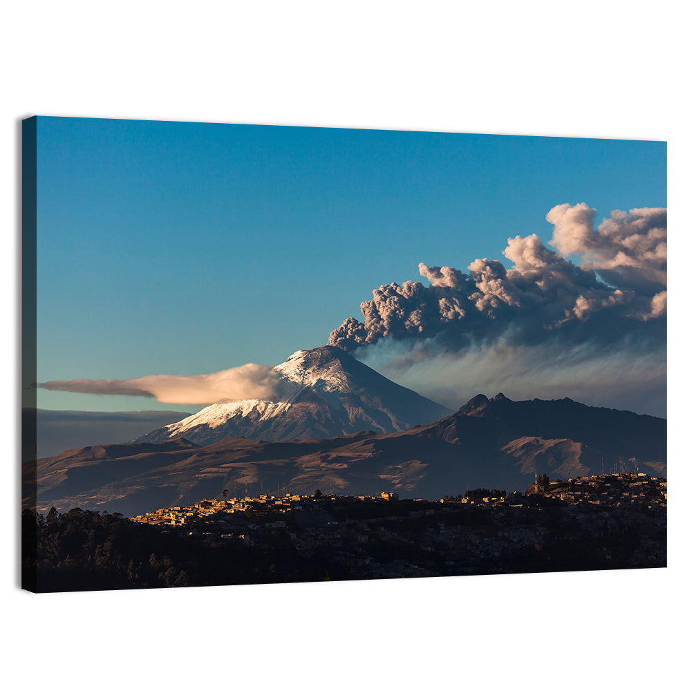 Cotopaxi Volcano Eruption Wall Art, canvas print, landscape