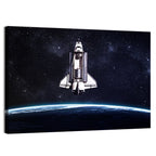 Space Shuttle Over Curved Earth Wall Art