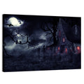 Haunted House Under Full Moon Wall Art