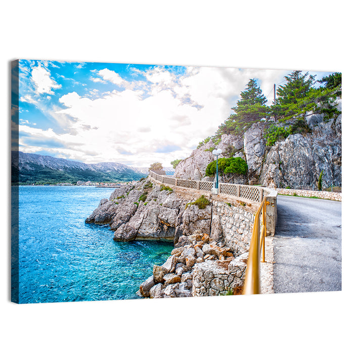 Adriatic Coastal Road Wall Art as a canvas print