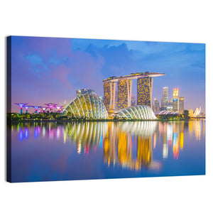 Singapore Cityscapes At Twilight Wall Art