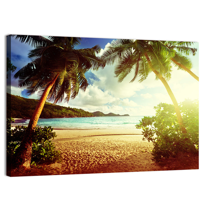 Takamaka Beach Sunset Wall Art as a canvas print