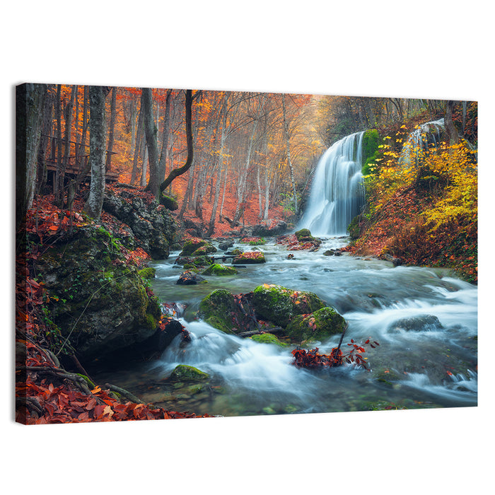 Autumn Silver Stream, Crimea Wall Art as a canvas print