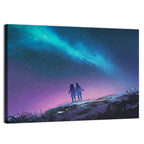 Milky Way Nightscape with Silhouetted Couple Wall Art