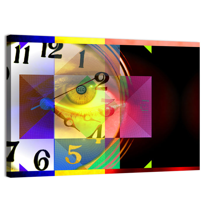 Eye of Time Collage Wall Art as a canvas print
