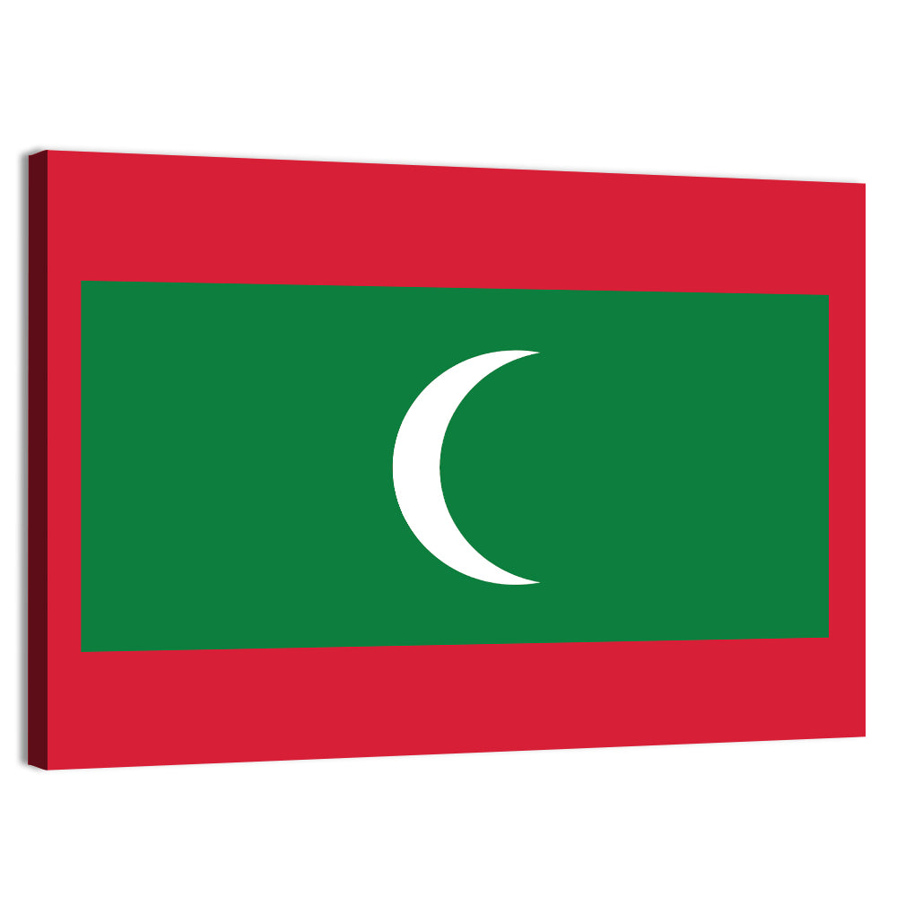 Maldives Flag Wall Art, canvas print, landscape