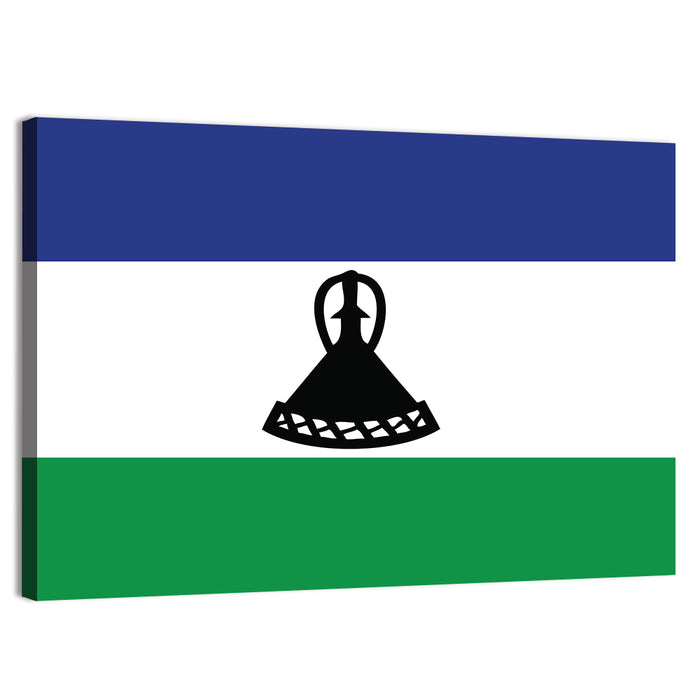 Flag of Lesotho Wall Art as a canvas print