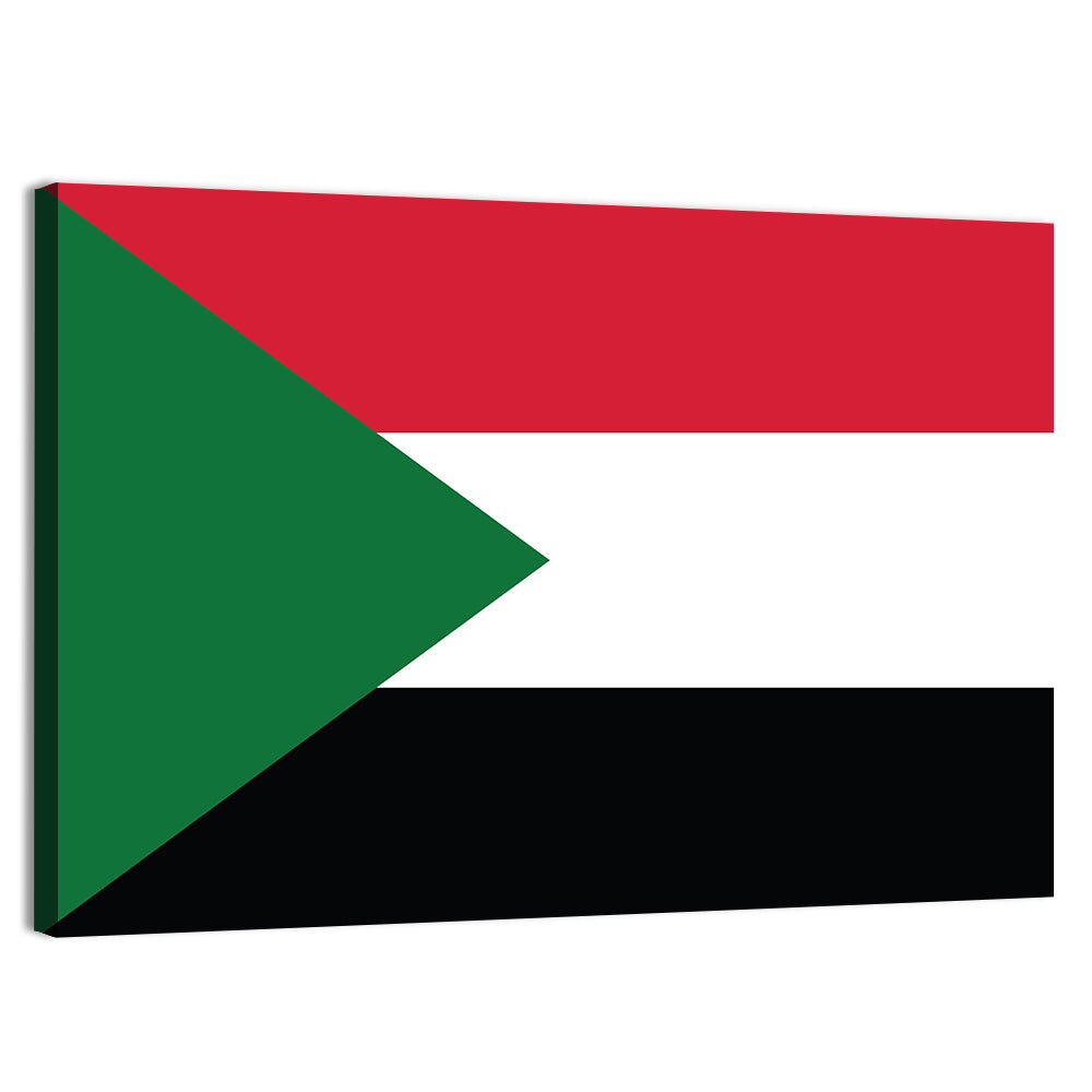 Sudan National Flag Wall Art, canvas print, landscape