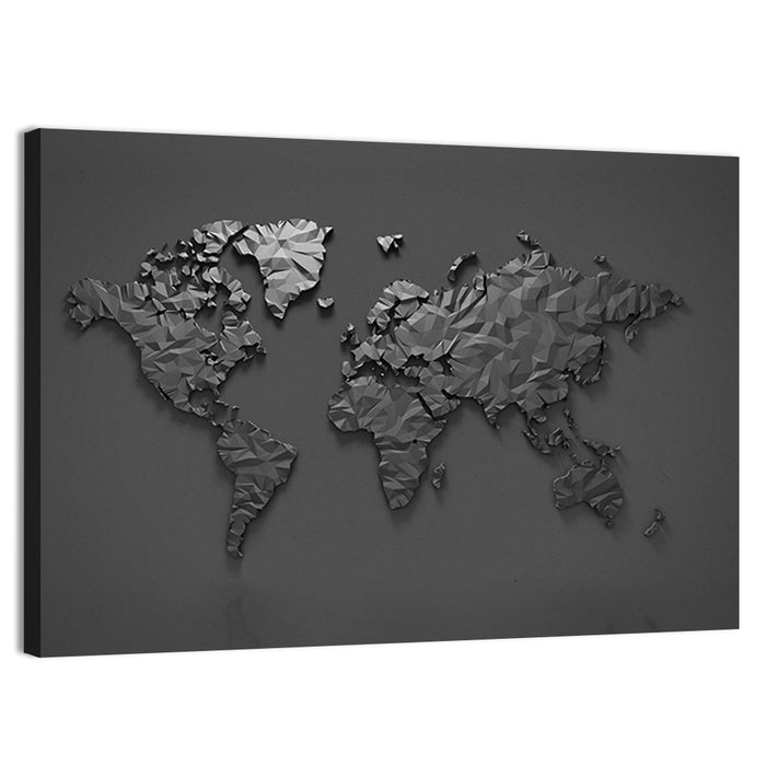 Low-poly World Map Wall Art as a canvas print