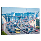 Xiamen Bridge Traffic Closeup Wall Art