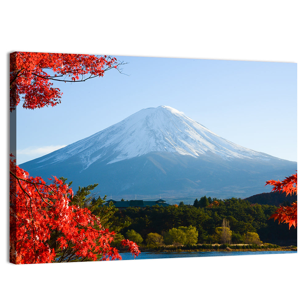 Mount Fuji Framed by Autumn Maples Wall Art, canvas print, landscape