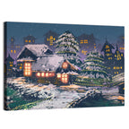 Christmas Night Village Scene Wall Art