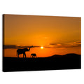 Savannah Elephant Silhouettes Wall Art