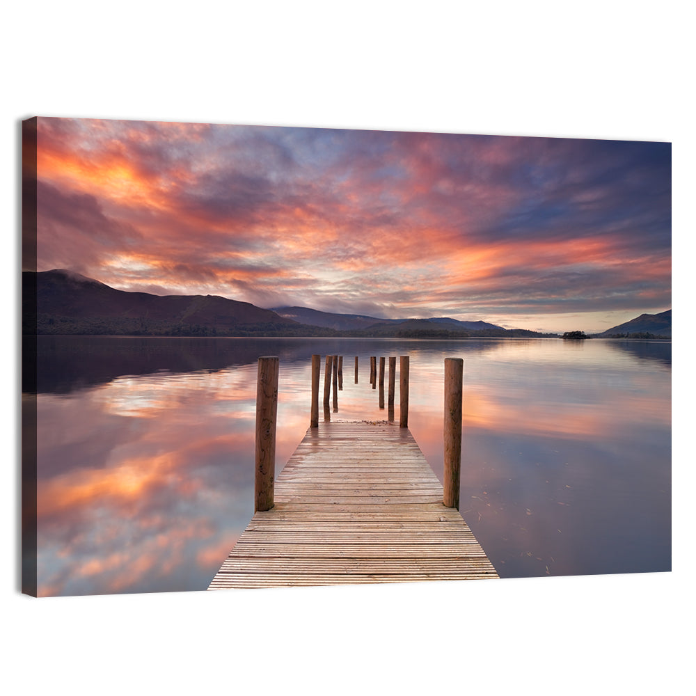 Flooded Jetty in Derwent Water Wall Art
