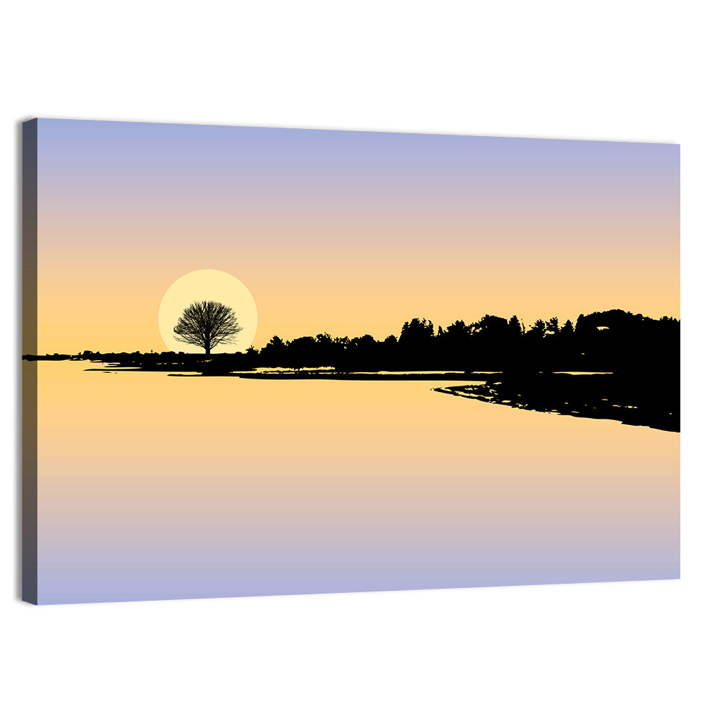 Sunset Reflection on Lake Wall Art
