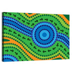 Aboriginal Dot Lake Illustration Wall Art
