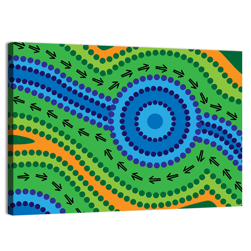 Concentric Dotted Lake Wall Art