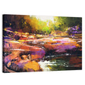 Autumn Stream with Textured Rocks Wall Art