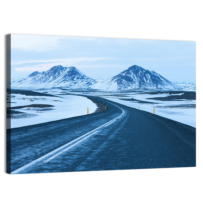 Iceland Ring Road to Snowy Peaks Wall Art as a canvas print