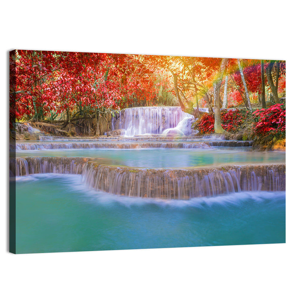 Tat Kuang Si Tiered Waterfalls Wall Art, canvas print, landscape