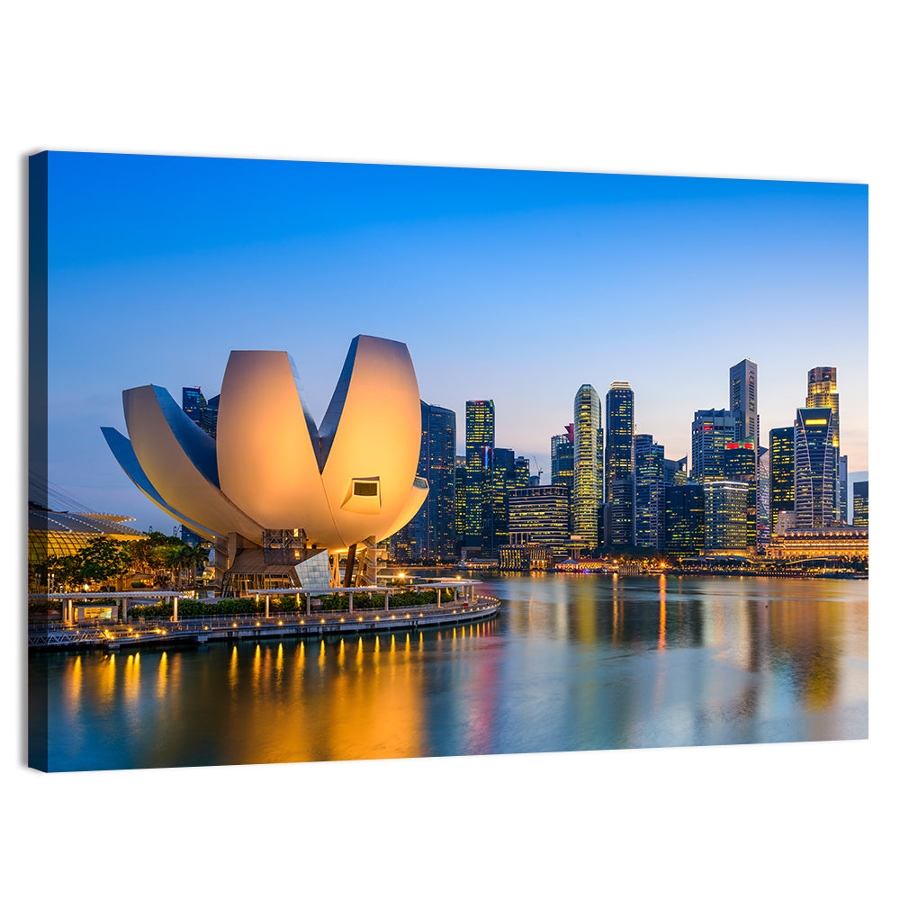 Singapore Marina Skyline at Dusk Wall Art