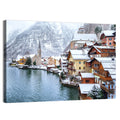 Hallstatt Winter Lakefront Wall Art
